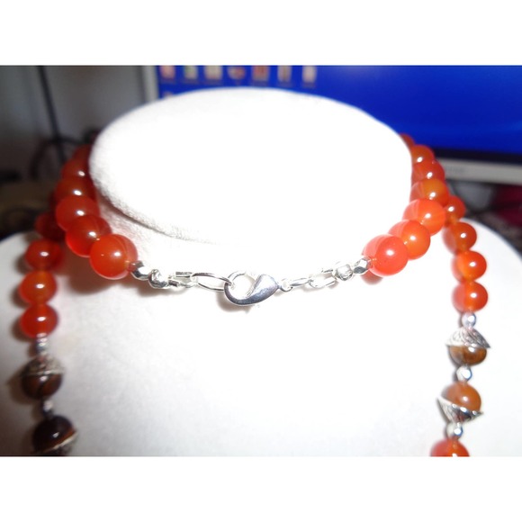 Carnelian, Azurite, Tiger Eye Necklace - Picture 3 of 10